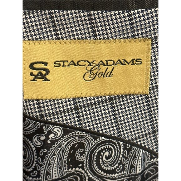 Stacy Adams Gold Mens 2-Button Checkered Blazer 48L Polyester & Rayon - Picture 5 of 10